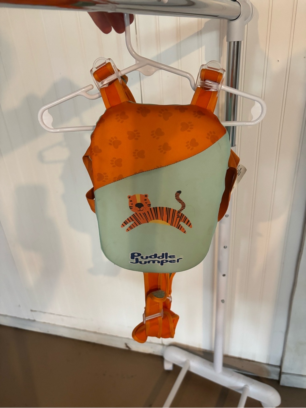 Puddle Jumper Kids Orange & Light Green Swim Aid with Tiger Graphic